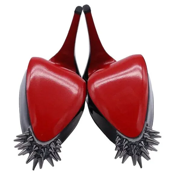 Christian Louboutin Asteroid Platform Pumps in Black Patent Leather and Suede - Picture 5 of 11